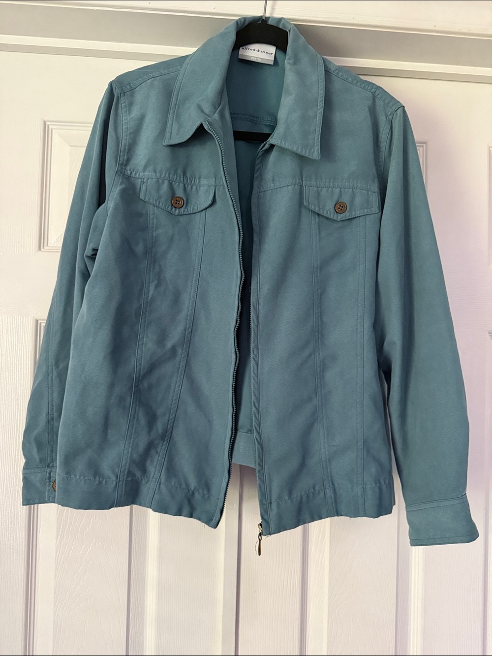 Alfred Dunner Seafoam Utility Zip Jacket